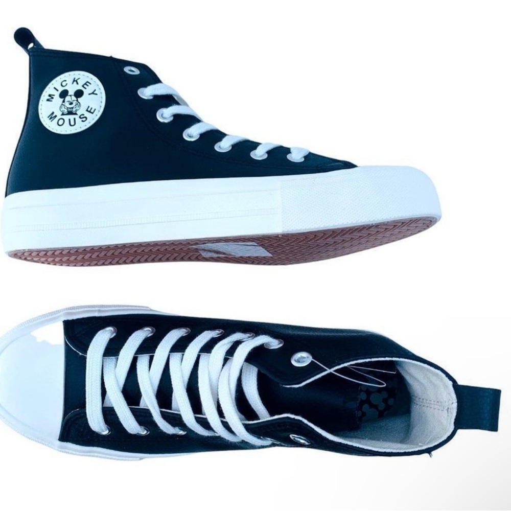Disney Mickey Mouse Black/White High-Top Sneakers - Picture 6 of 10